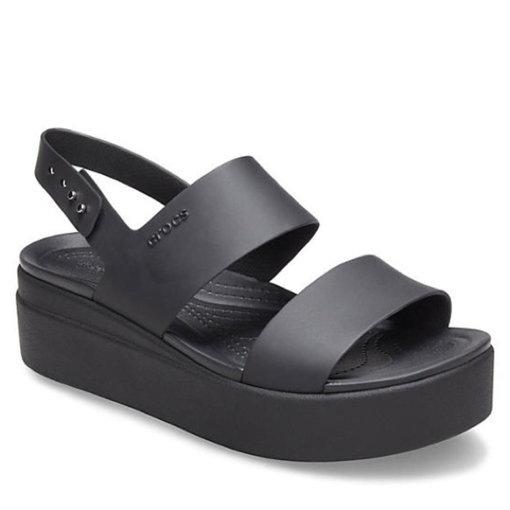 Crocs Brooklyn Platform Wedge Sandals Black